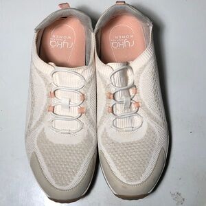 Ryka Women's 12W Echo Sky White and Pink Slip-On Athletic Shoes